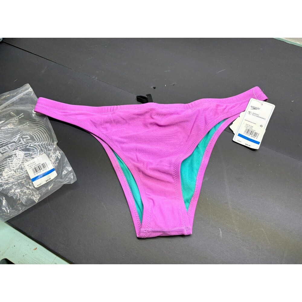 Speedo Women's XL Reprieve Bikini Bottoms Purple Solid Classic - NEW